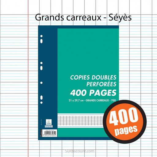 Feuilles mobiles doubles grands carreaux (SEYES) A4 (~400) 
