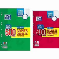 Feuilles A4 perforées grands carreaux doubles+simples