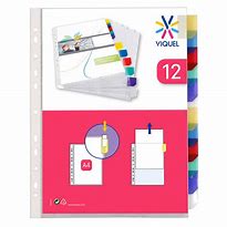 Pochettes plastifiées A4 perforées + 12 intercalaires